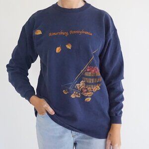 Vintage Hanes Kimmersburg Pennsylvania Apple Basket Harvest Graphic Sweatshirt M